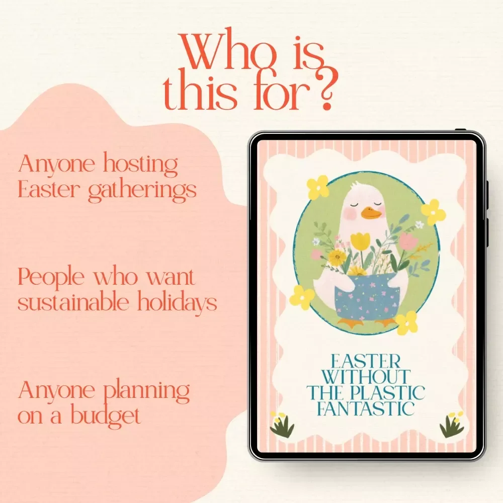 Easter Without the Plastic Fantastic | Sustainable Checklist & budget easter meal plan for four | Zero Waste Holiday Planning Guide