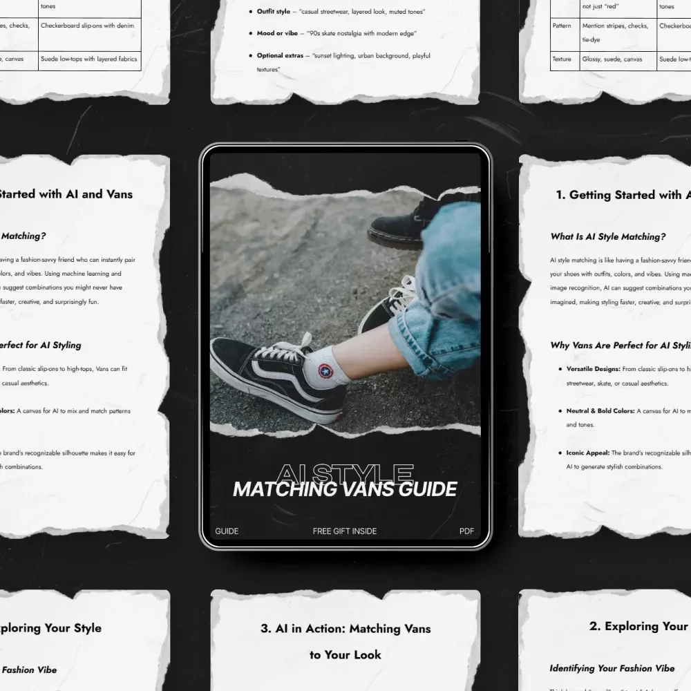 AI Style Matching Vans Guide | ai style matching vans Digital Fashion Styling eBook for Sneaker Lovers & Streetwear Creators
