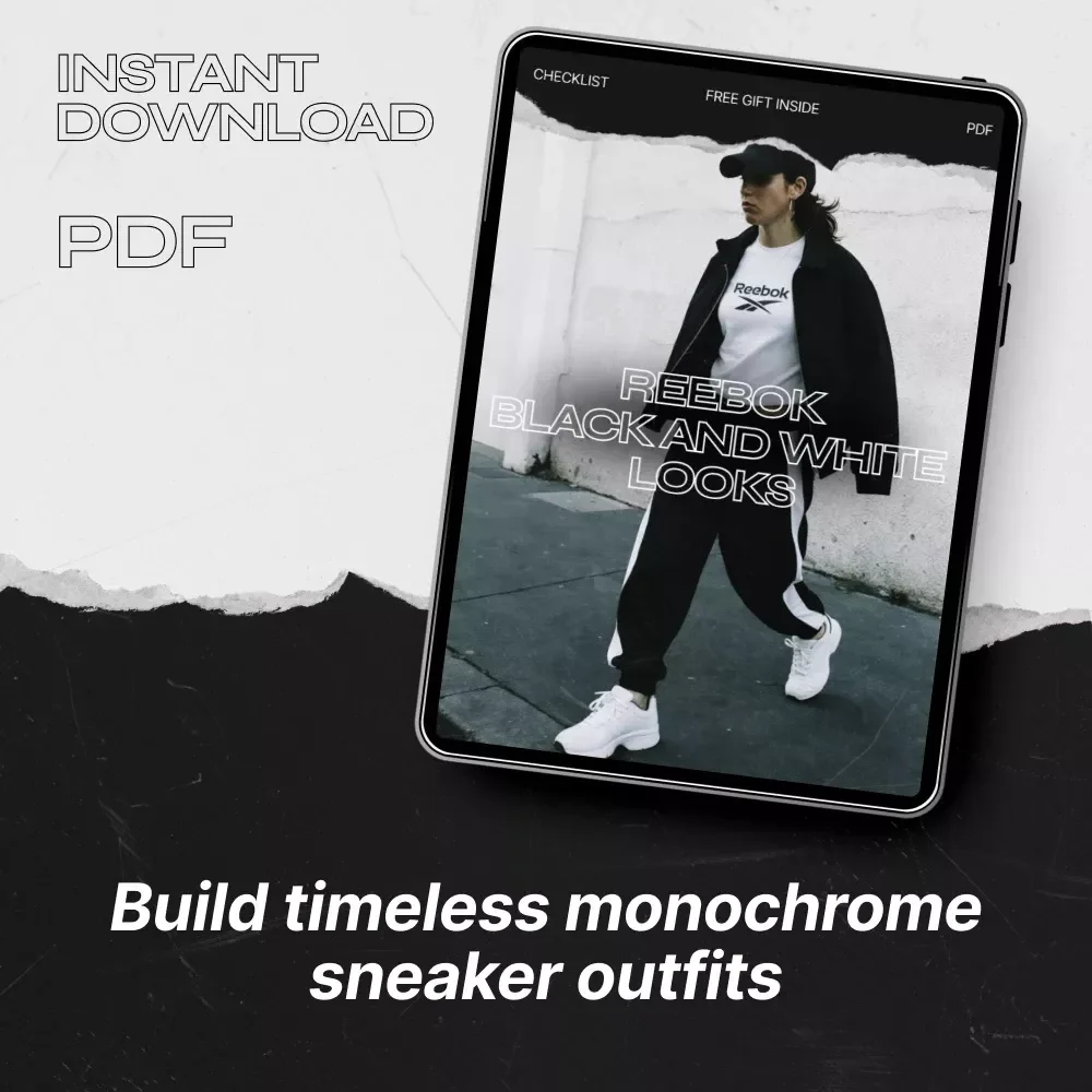 Reebok Black and White Looks Checklist – Minimalist Monochrome Outfit Planner, Streetwear Capsule Guide, Digital Download Style Tool for Reebok Black and White Looks