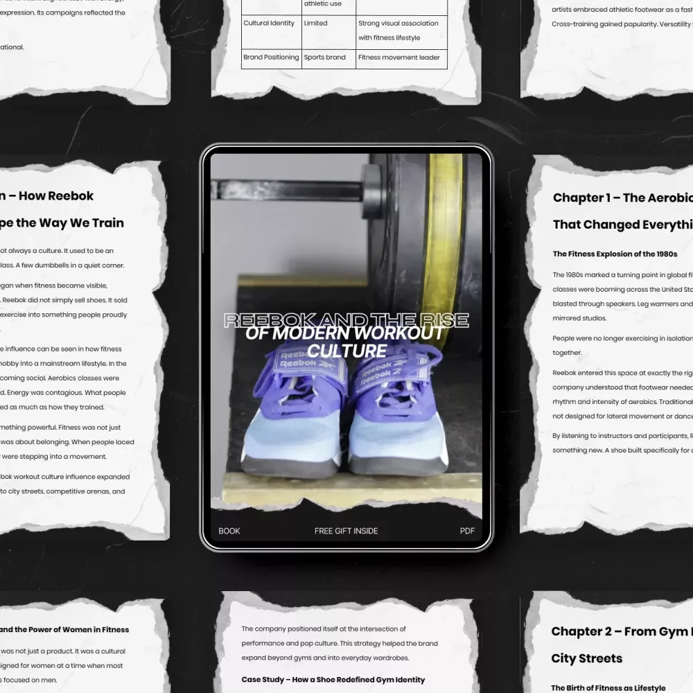 Reebok and the Rise of Modern Workout Culture – reebok workout culture influence eBook | Fitness History Guide, Brand Strategy & Cultural Trend Analysis Digital Download
