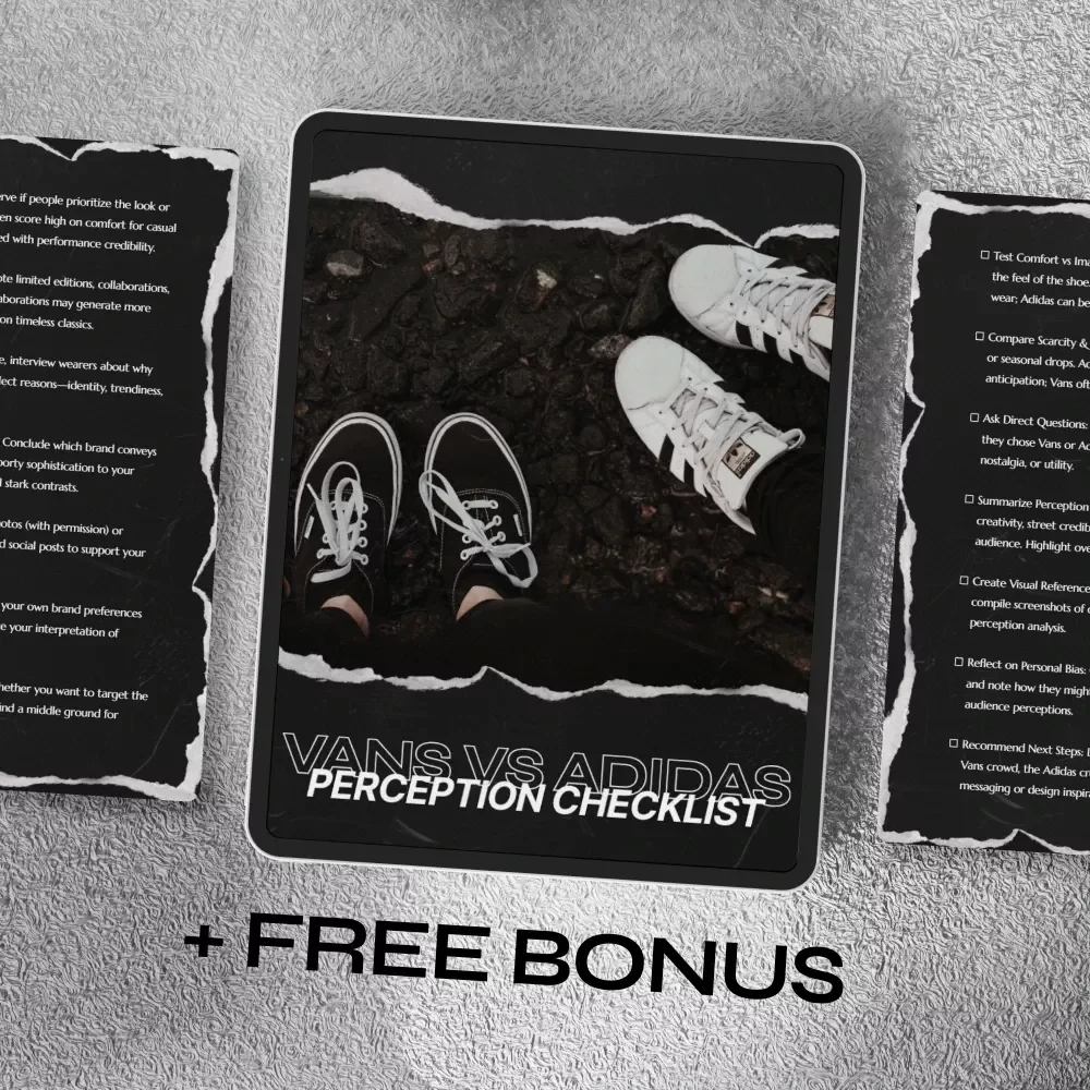 Vans vs Adidas Perception Checklist – Digital Download Guide for Audience Insights, Brand Analysis & Streetwear Style Observations