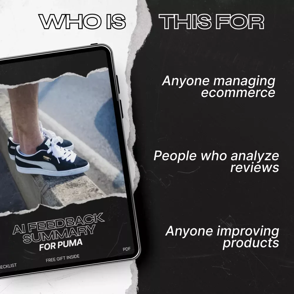 AI Feedback Summary for Puma – AI Feedback Summary Puma Checklist for Smarter Review Analysis, Customer Insight Tracking & Brand Messaging Optimization