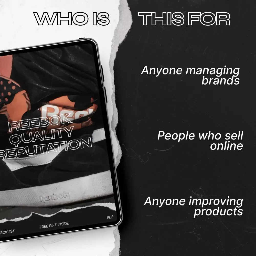 Reebok Quality Reputation Checklist | Reebok Quality Reputation Brand Audit Guide | Quality Perception & Performance Durability Digital Download