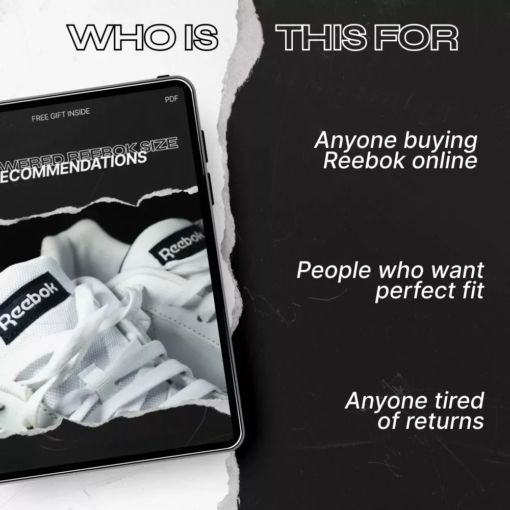 AI Powered Reebok Size Recommendations | AI Size Recommendation Reebok Guide for Perfect Fit | Smart Sizing eBook & Checklist Download