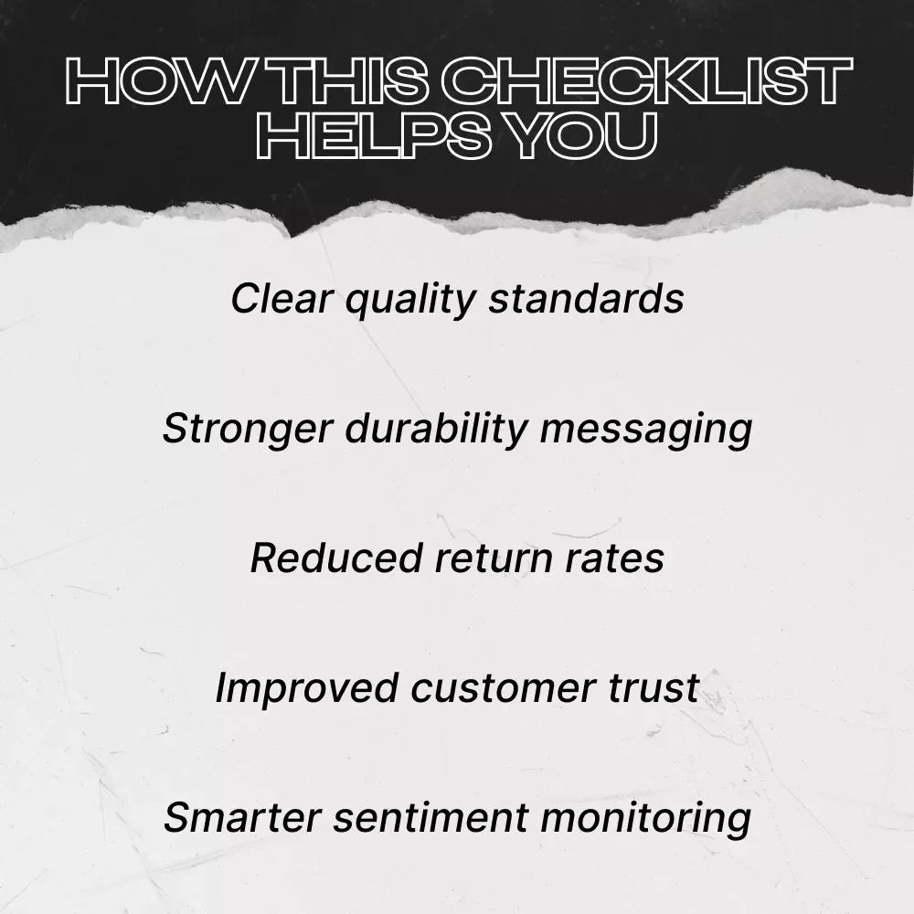 Reebok Quality Reputation Checklist | Reebok Quality Reputation Brand Audit Guide | Quality Perception & Performance Durability Digital Download