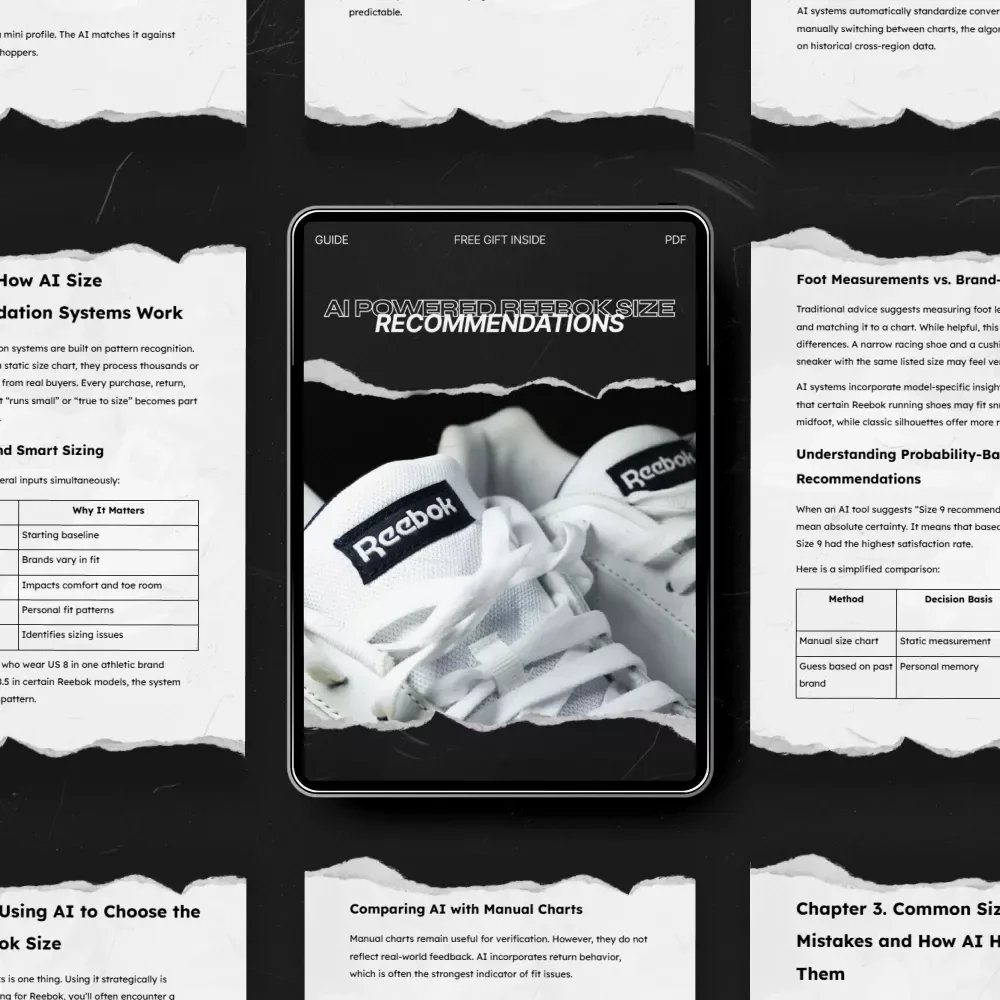 AI Powered Reebok Size Recommendations | AI Size Recommendation Reebok Guide for Perfect Fit | Smart Sizing eBook & Checklist Download