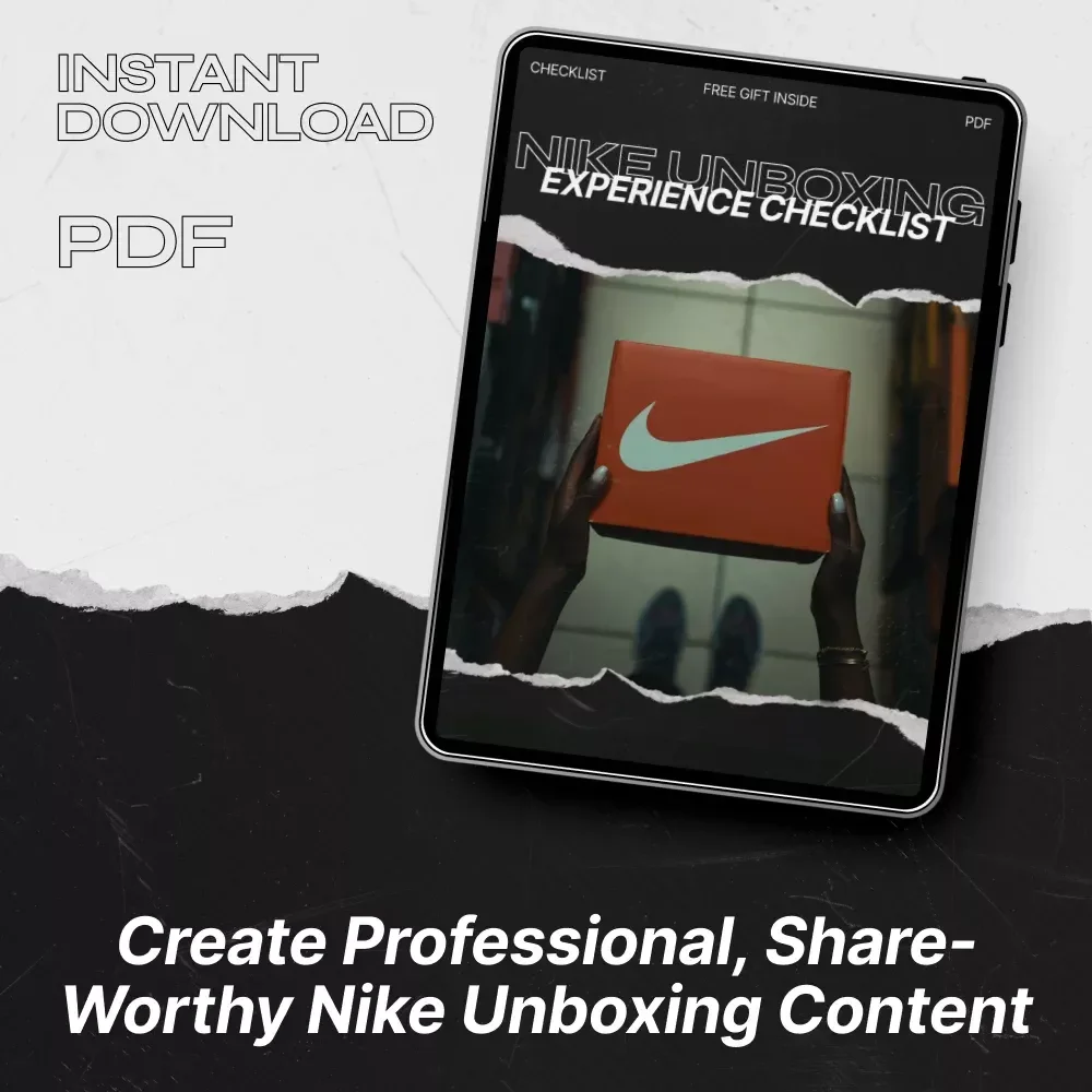 Nike Unboxing Experience Checklist | Nike Unboxing Experience Effect Digital Download for Sneaker Photography, Content Creation & Social Media Reveal Guide