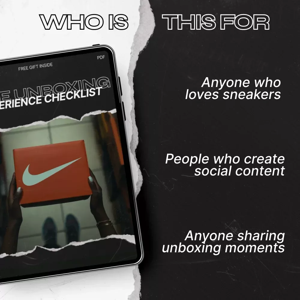 Nike Unboxing Experience Checklist | Nike Unboxing Experience Effect Digital Download for Sneaker Photography, Content Creation & Social Media Reveal Guide