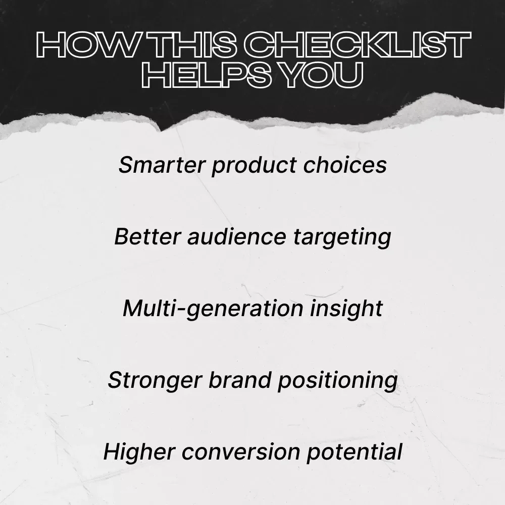 The New Balance Age Appeal Checklist | New Balance Age Group Appeal Guide for Footwear Brands, Sneaker Sellers & Lifestyle Store Owners | Digital Download Checklist