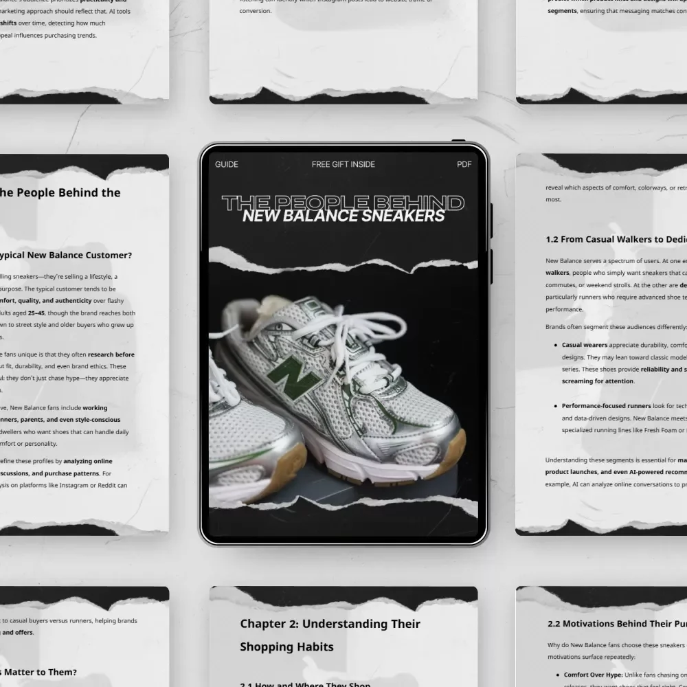 The People Behind New Balance Sneakers – In-Depth Guide to the new balance main audience, Customer Insights, Buyer Behavior & AI Marketing Strategy