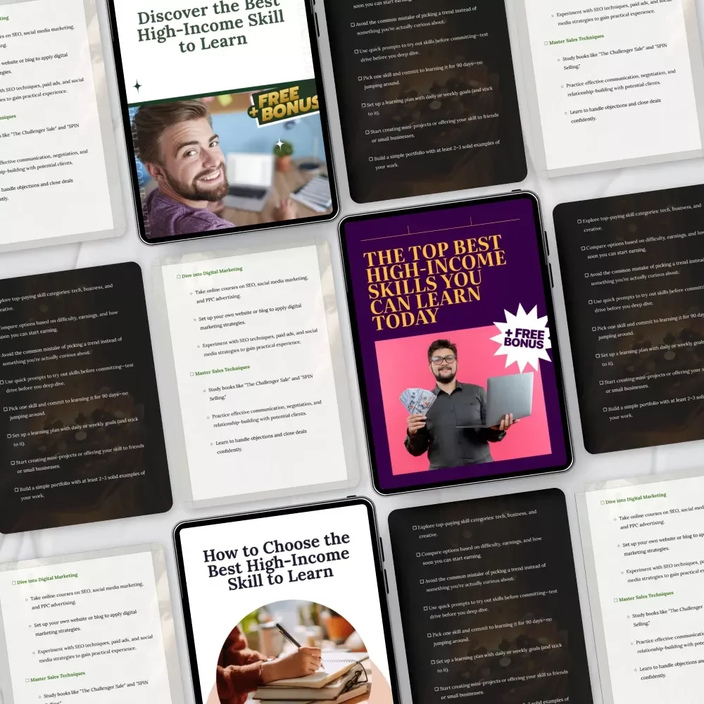 Modern High-Earning Skill Stack | 5-in-1 Guide, eBooks & Checklists | Top Best High Income Skills Bundle