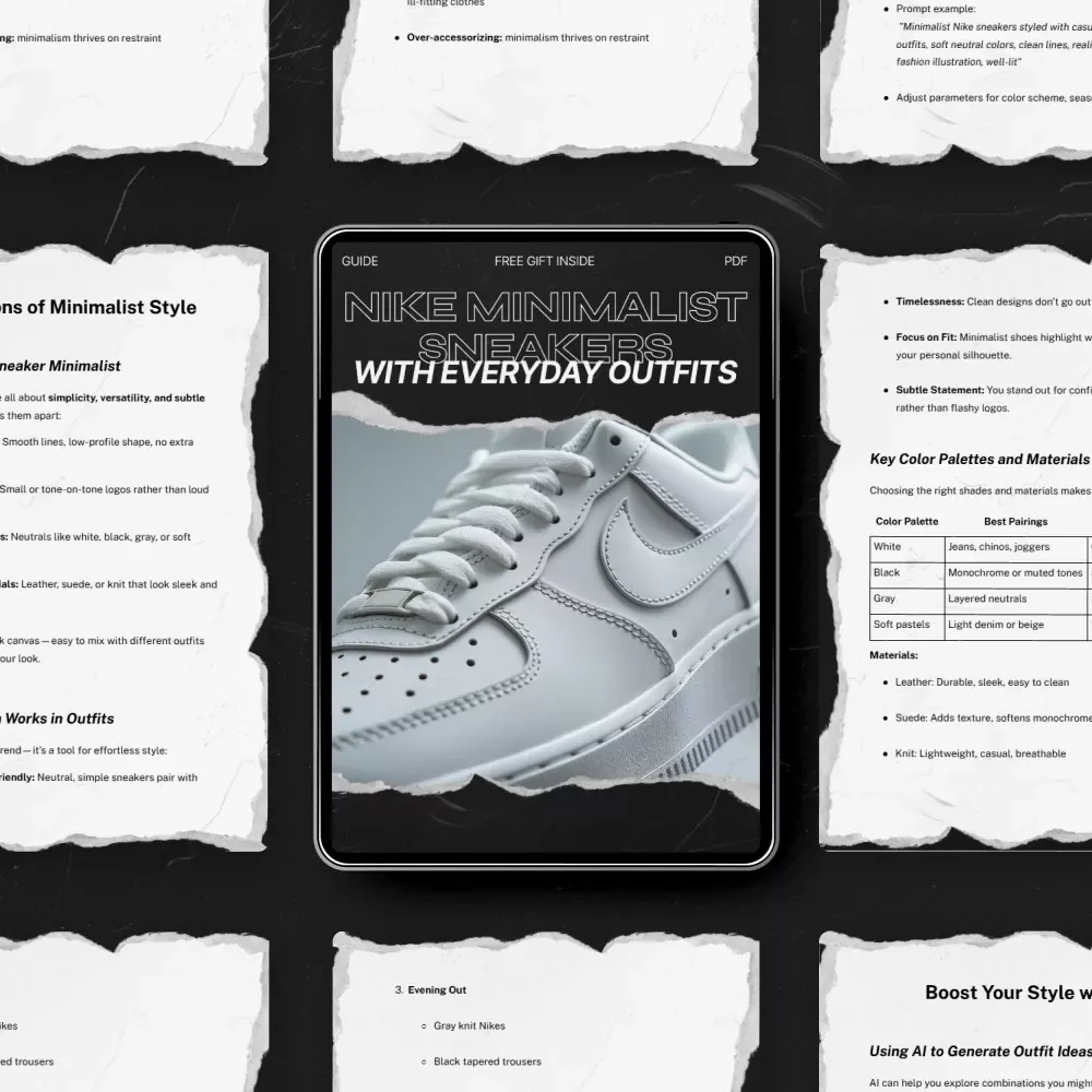 Nike Minimalist Sneaker Outfits Guide – Modern Capsule Wardrobe Styling eBook & Checklist for Effortless Everyday Looks