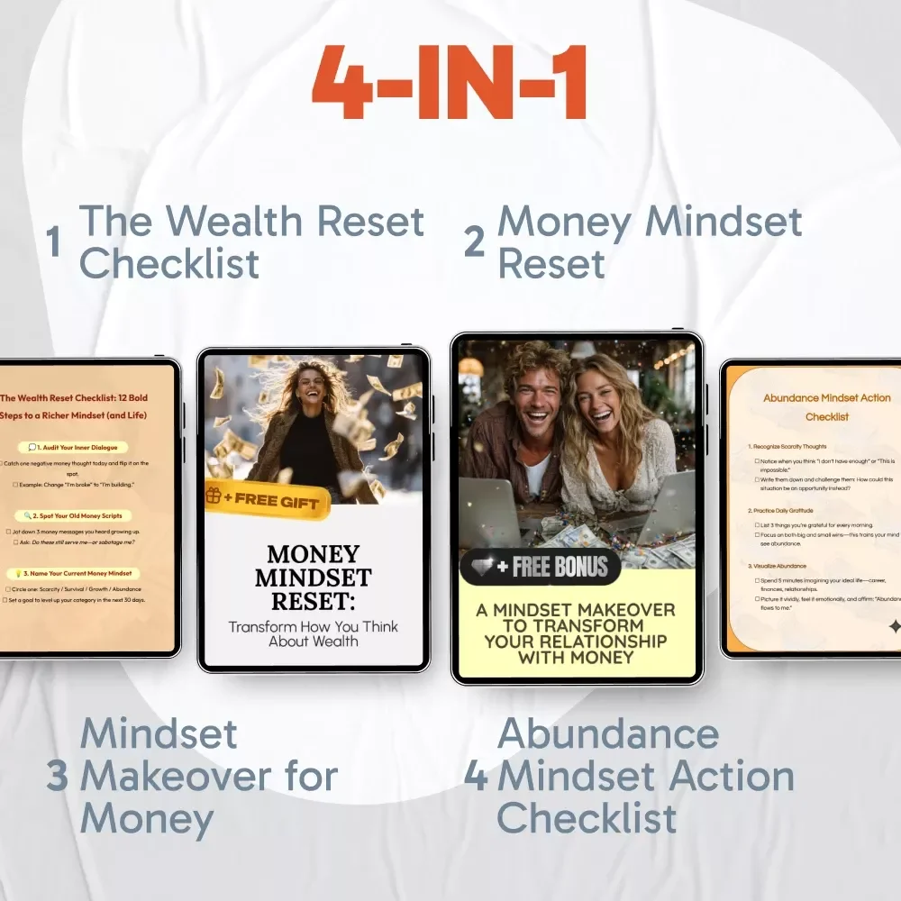 The Money Mindset Awareness Bundle | 4-in-1 Guides, Checklists & eBooks for Money Mindset Growth