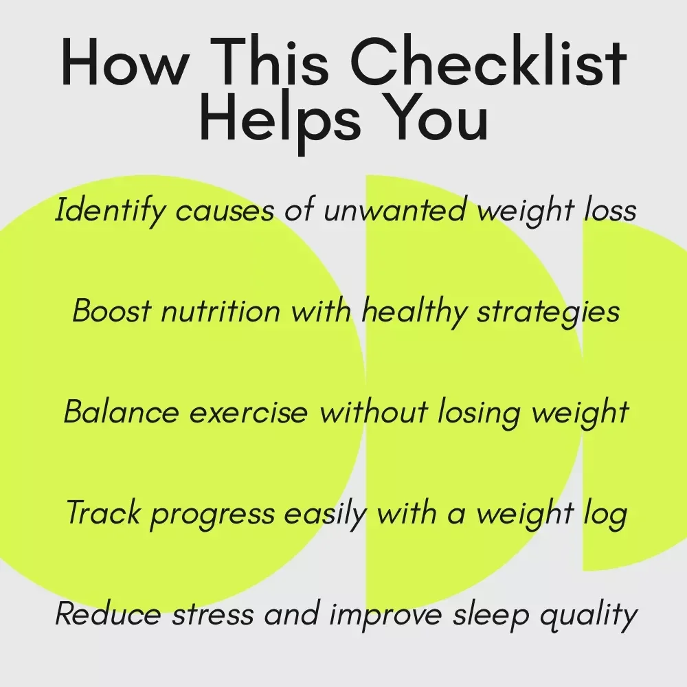 Your Weight Stabilization Action Checklist – How to Stop Weight Loss Guide, Digital Checklist for Healthy Weight Maintenance