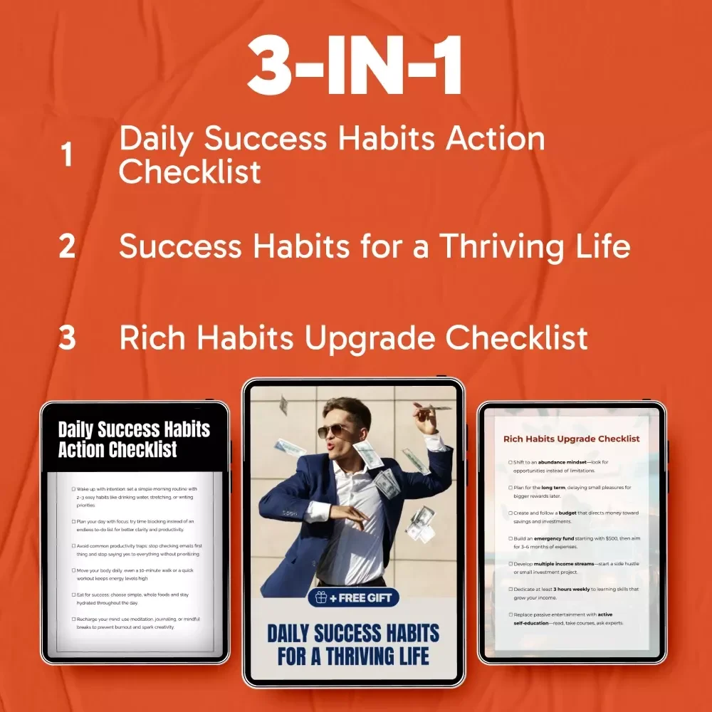 Practical Framework for Consistent Success | Daily Success Habits Guide & Checklists Bundle