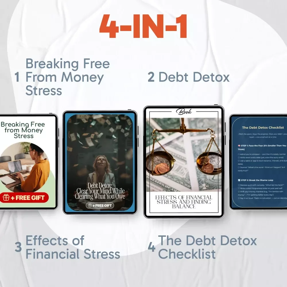 A Practical Toolkit for Debt-Related Stress | 4-in-1 eBooks & Checklist for Debt and Stress Relief