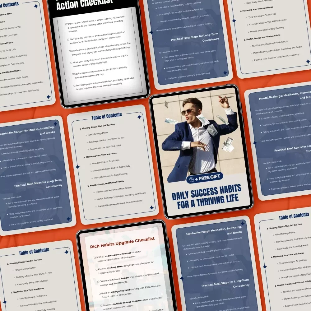 Practical Framework for Consistent Success | Daily Success Habits Guide & Checklists Bundle