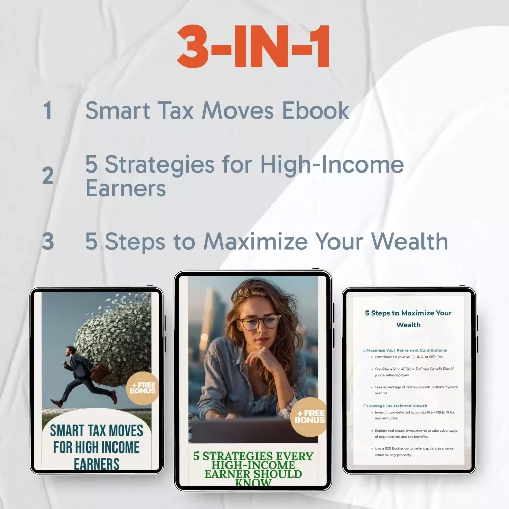 The High-Income Tax Efficiency Bundle | 3-in-1 eBooks & Checklist | 5 Outstanding Tax Strategies for High-Income Earners