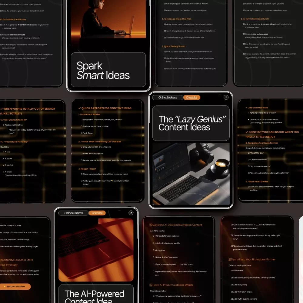 AI-Driven Content Ideas Toolkit: 4-in-1 Bundle of eBooks, Guides, and Checklists for Social Media Success