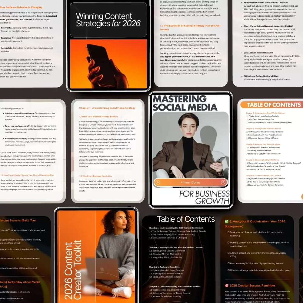 2026 Content Strategy Bundle - Master Social Media, Winning Strategies & Creator Checklist