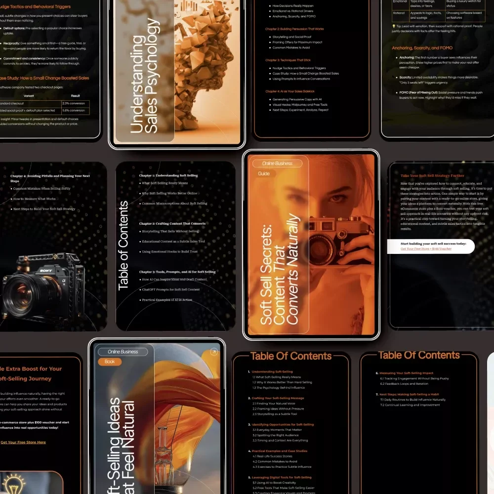 Soft-Selling Ideas Bundle: 3-in-1 Guides, eBooks, and Checklists for Effortless Sales