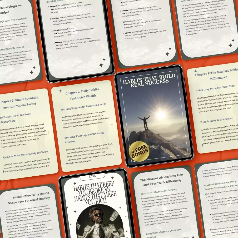 Wealth Building Daily Habits Bundle | rich habits you can adopt | 4-in-1 Digital Guides