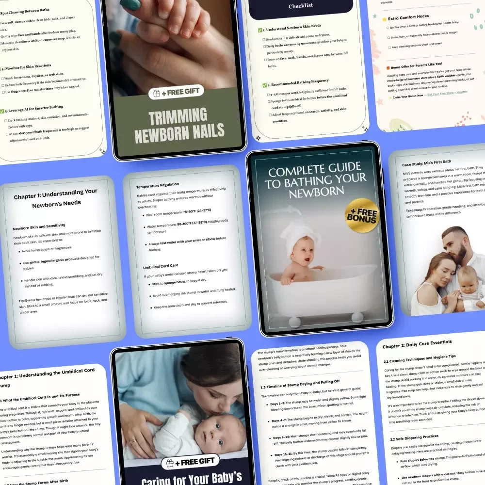 Newborn Care & Bathing Bundle – Complete Guides, Checklists & Tips for New Parents