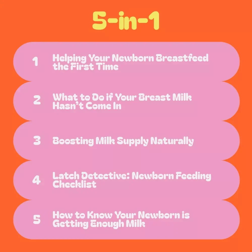Your Confidence Bundle for Newborn Breastfeeding - 5-in-1 Digital Guide & Checklist Set