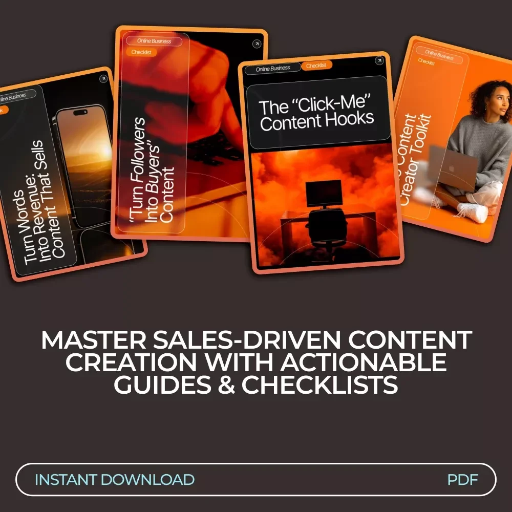 Sales-Focused Content Bundle: 4-in-1 Guide, Checklists & Toolkit for Converting Followers into Buyers