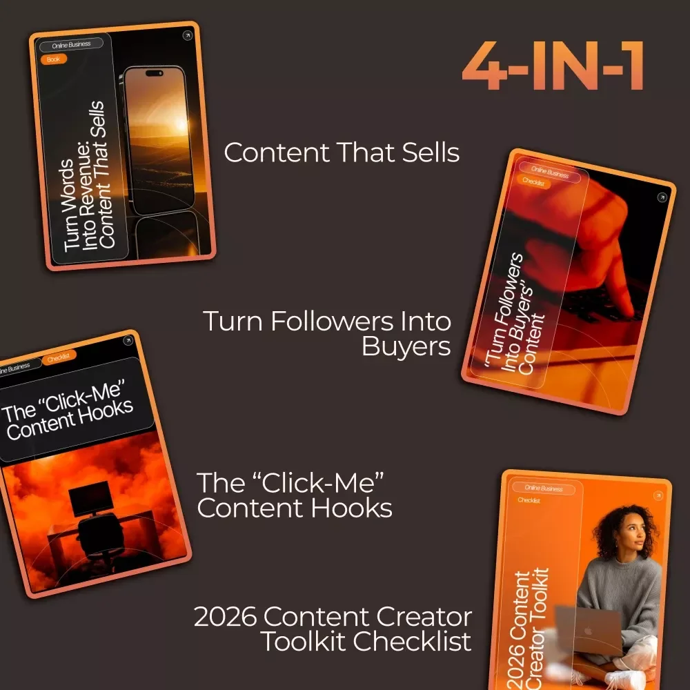 Sales-Focused Content Bundle: 4-in-1 Guide, Checklists & Toolkit for Converting Followers into Buyers