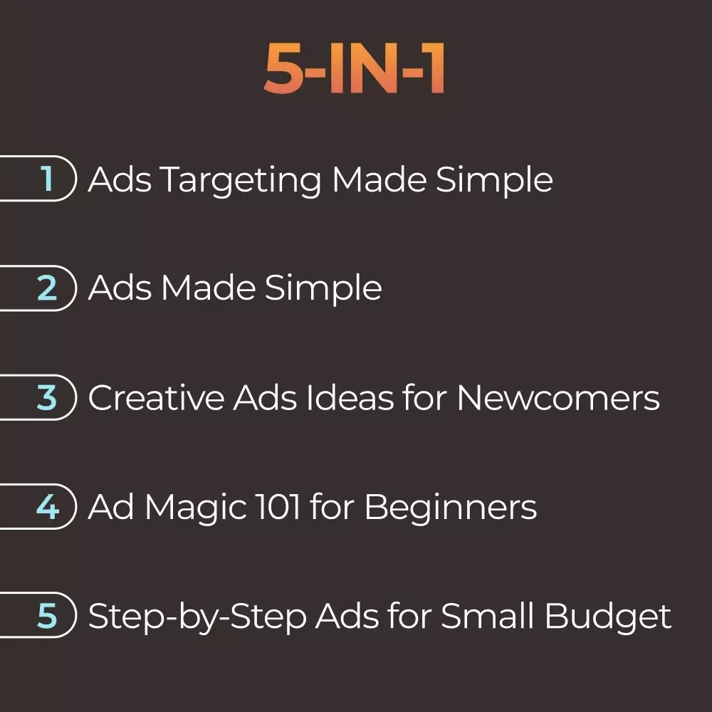 Beginner Ad Strategy Toolkit: 5-in-1 Bundle for Ads Basics, Targeting, and Creative Ideas