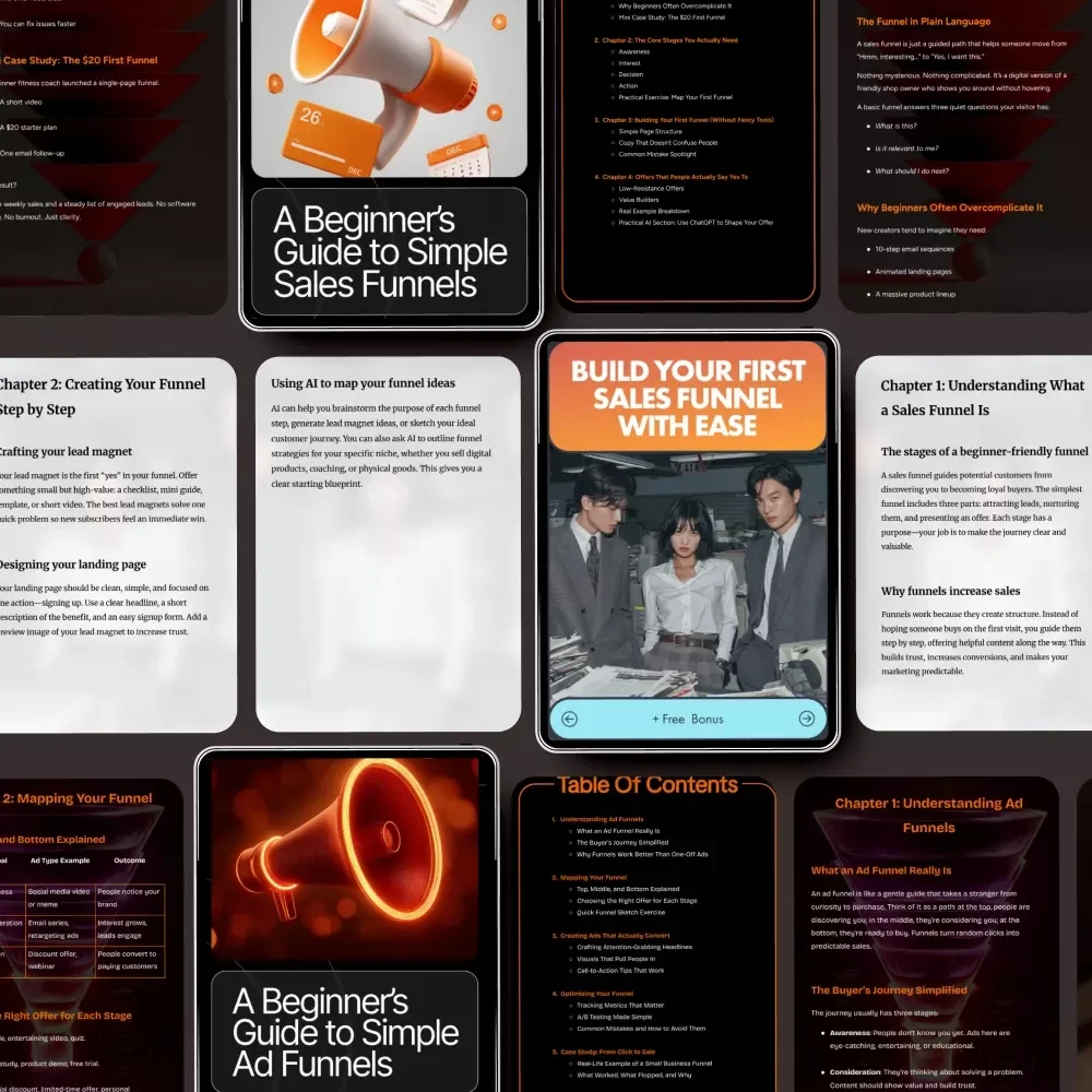 Simple Ad Funnel Toolkit: 3-in-1 Bundle for Beginners | Digital Downloads