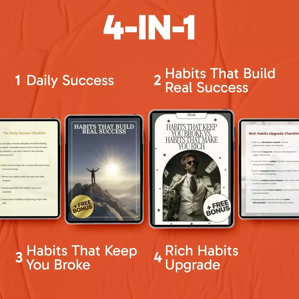 Wealth Building Daily Habits Bundle | rich habits you can adopt | 4-in-1 Digital Guides