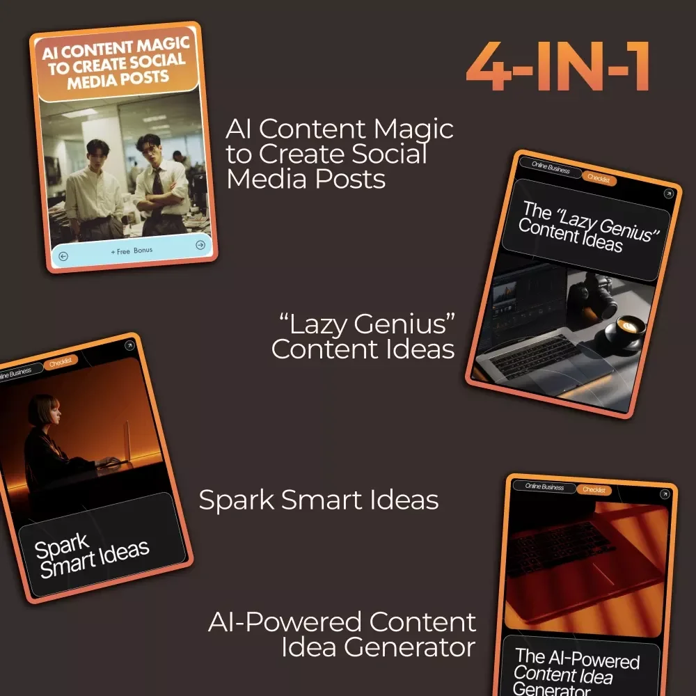 AI-Driven Content Ideas Toolkit: 4-in-1 Bundle of eBooks, Guides, and Checklists for Social Media Success