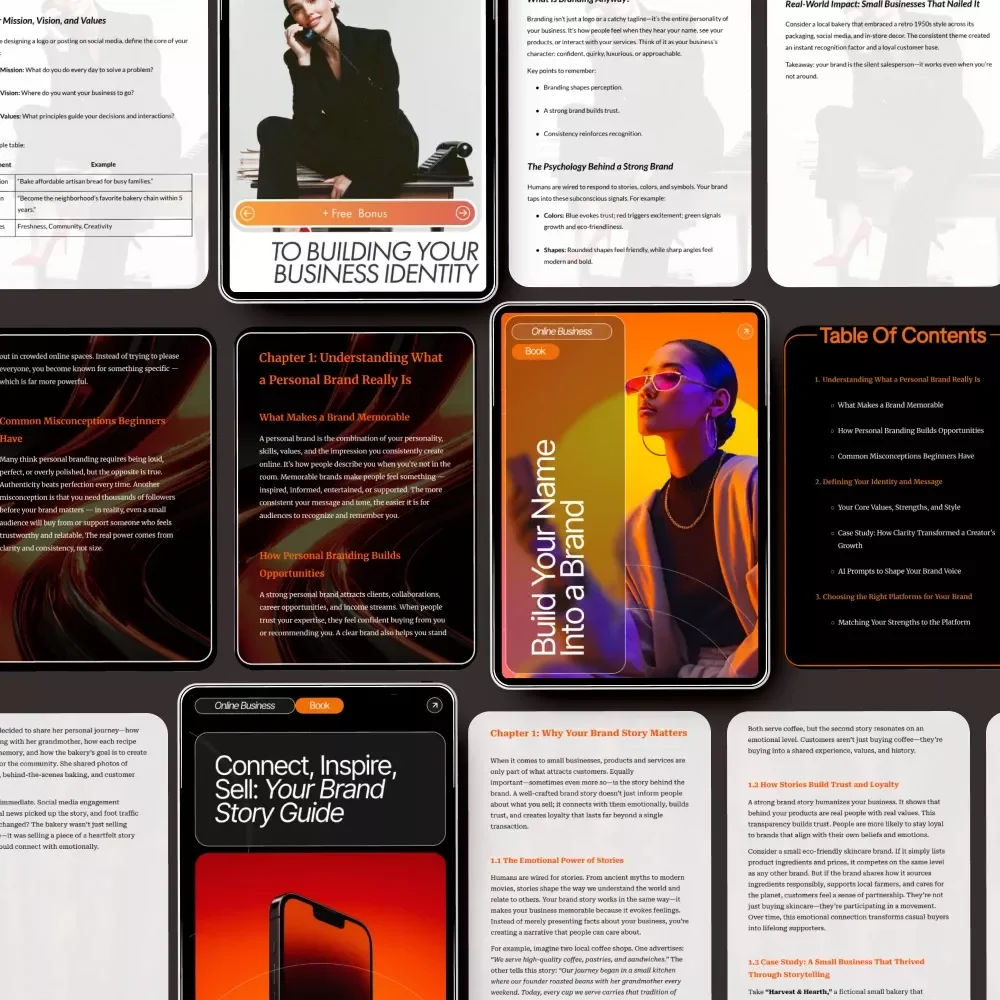 Small Brand Story Builder Toolkit - 4-in-1 Digital Bundle for Crafting Your Brand Story