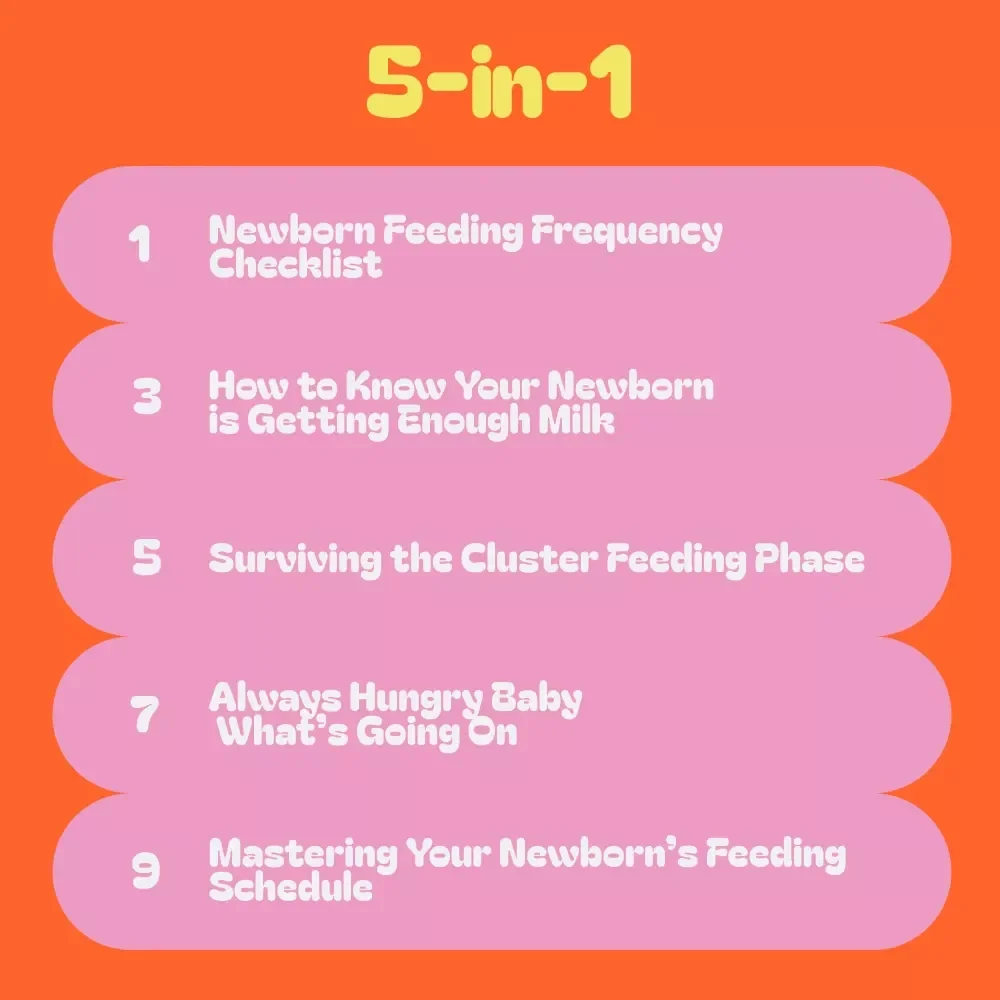 Feeding Frequency Bundle for Your Newborn - 5-in-1 Guides, eBooks & Checklists