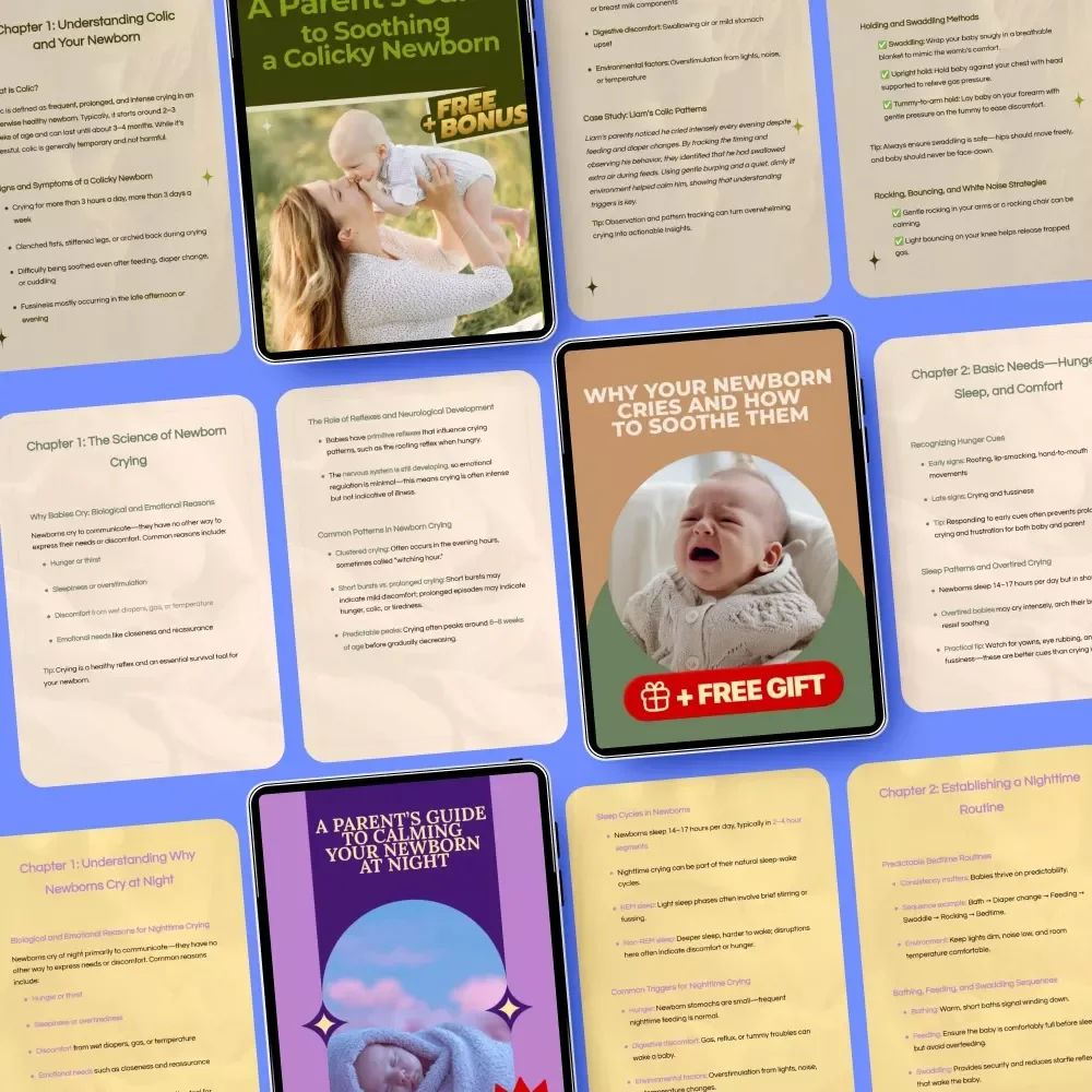 Newborn Soothing Pack for Calm Days and Nights | 3-in-1 Bundle of Guides, eBooks, & Checklists