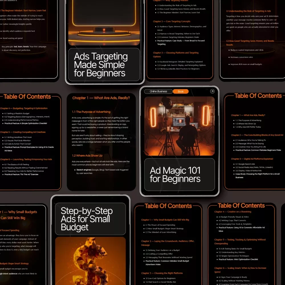 Beginner Ad Strategy Toolkit: 5-in-1 Bundle for Ads Basics, Targeting, and Creative Ideas