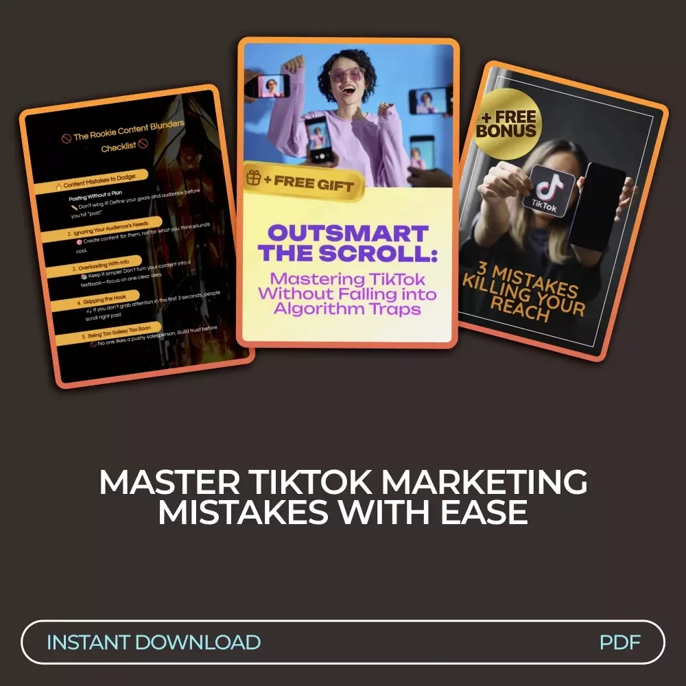 TikTok Mistake-Proof Pack for Marketing Success: 3-in-1 Bundle for Beginners