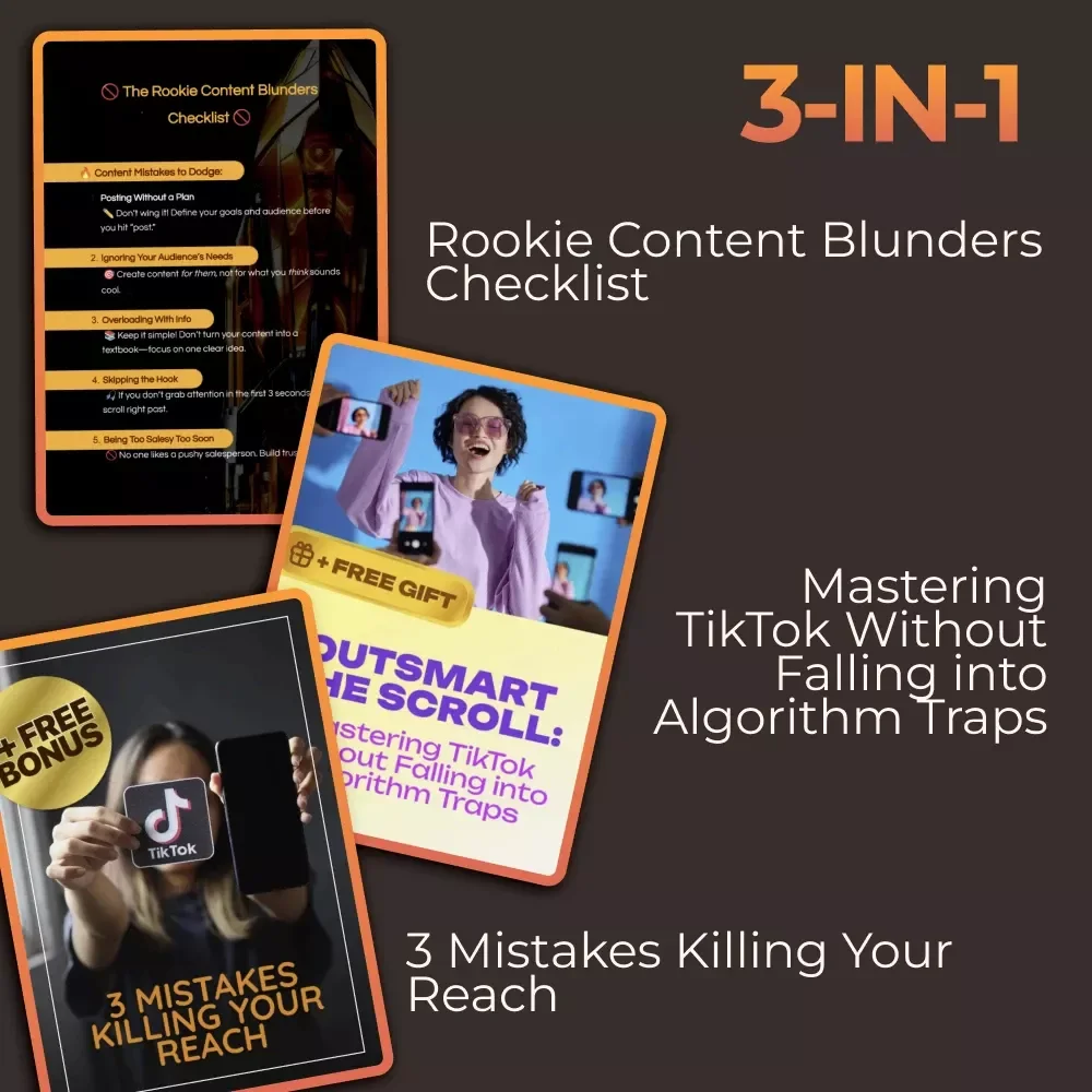 TikTok Mistake-Proof Pack for Marketing Success: 3-in-1 Bundle for Beginners