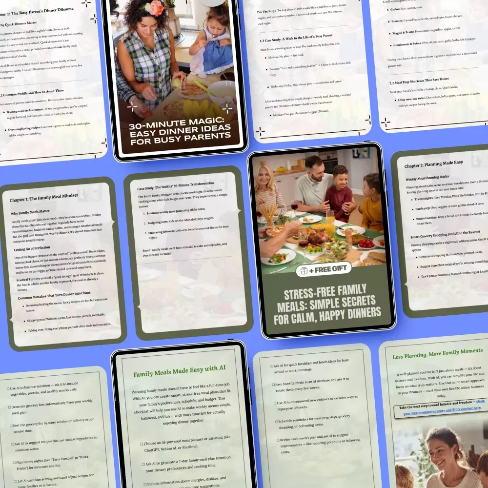 Smart Bundle for Family Meal Planning - 4-in-1 Bundle with Guides, eBooks, and Checklists