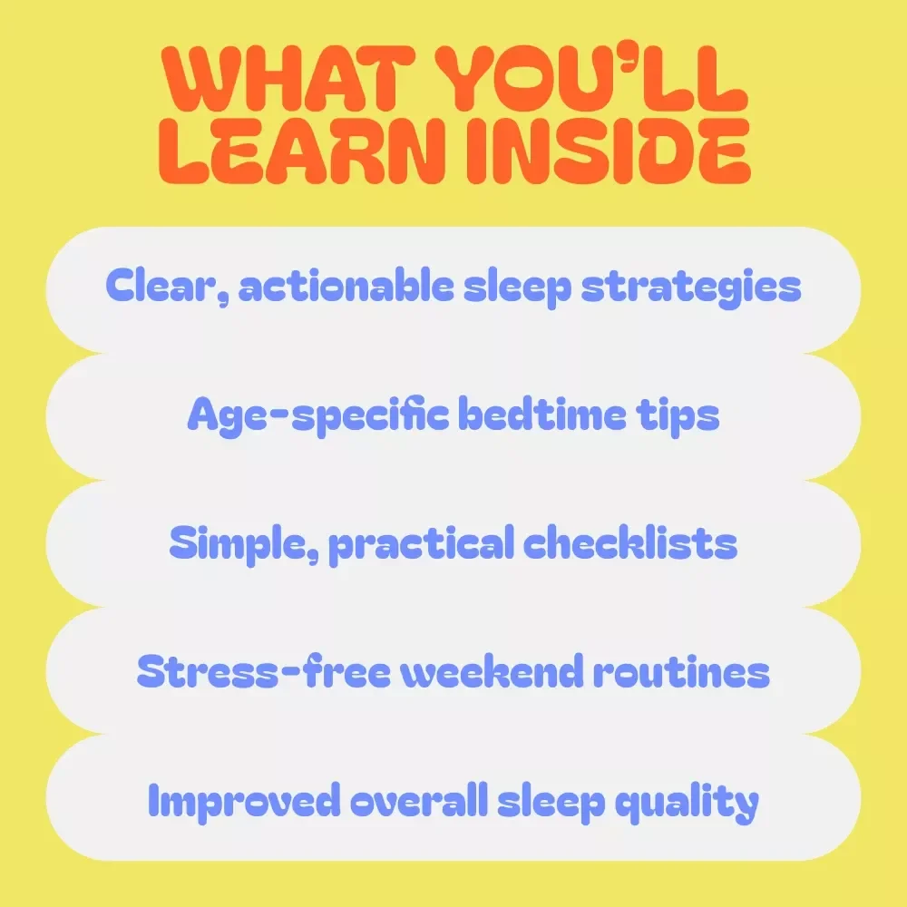 Weekend-to-Weeknight Sleep Rules Bundle – 3-in-1 Guide, eBook & Checklist for Kids