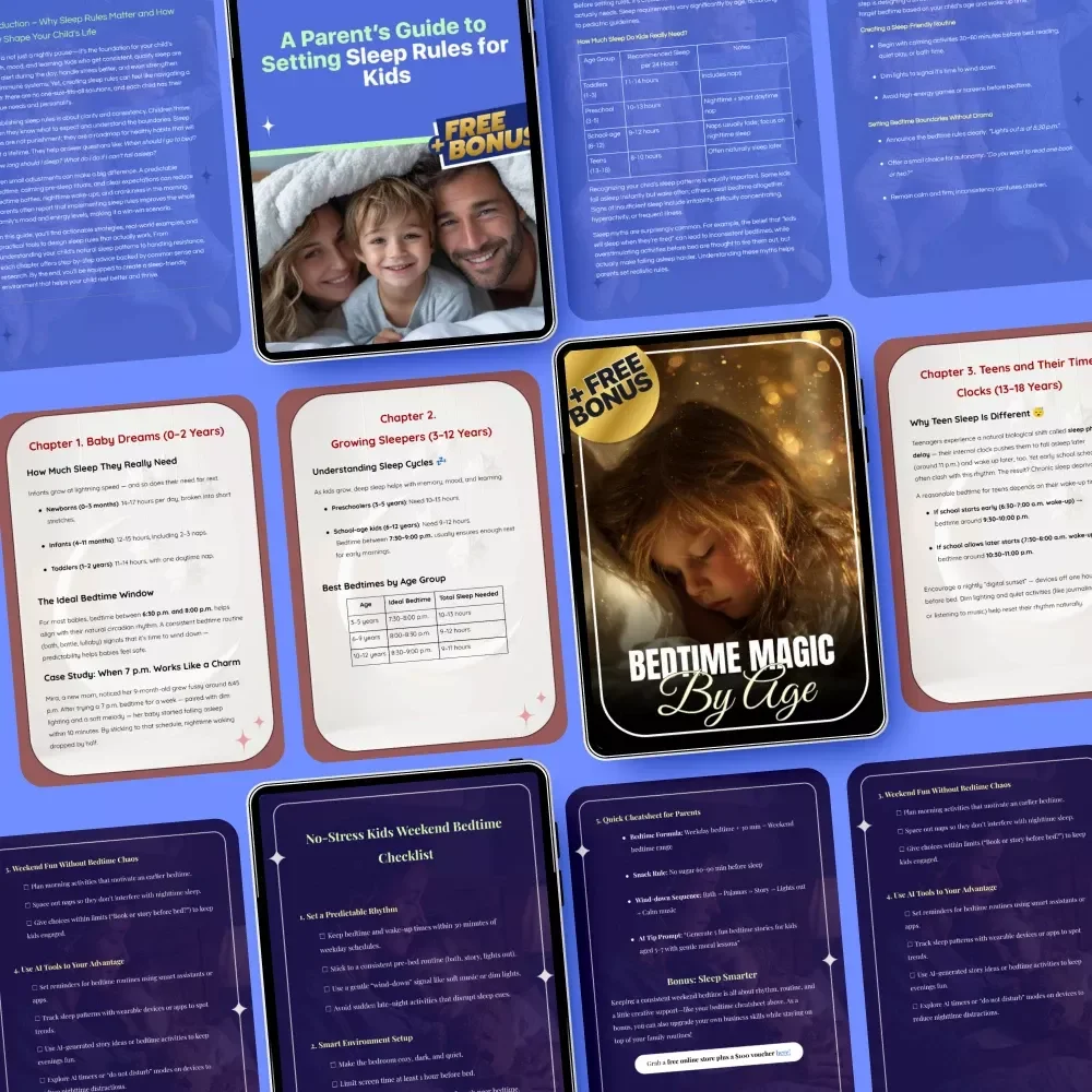 Weekend-to-Weeknight Sleep Rules Bundle – 3-in-1 Guide, eBook & Checklist for Kids