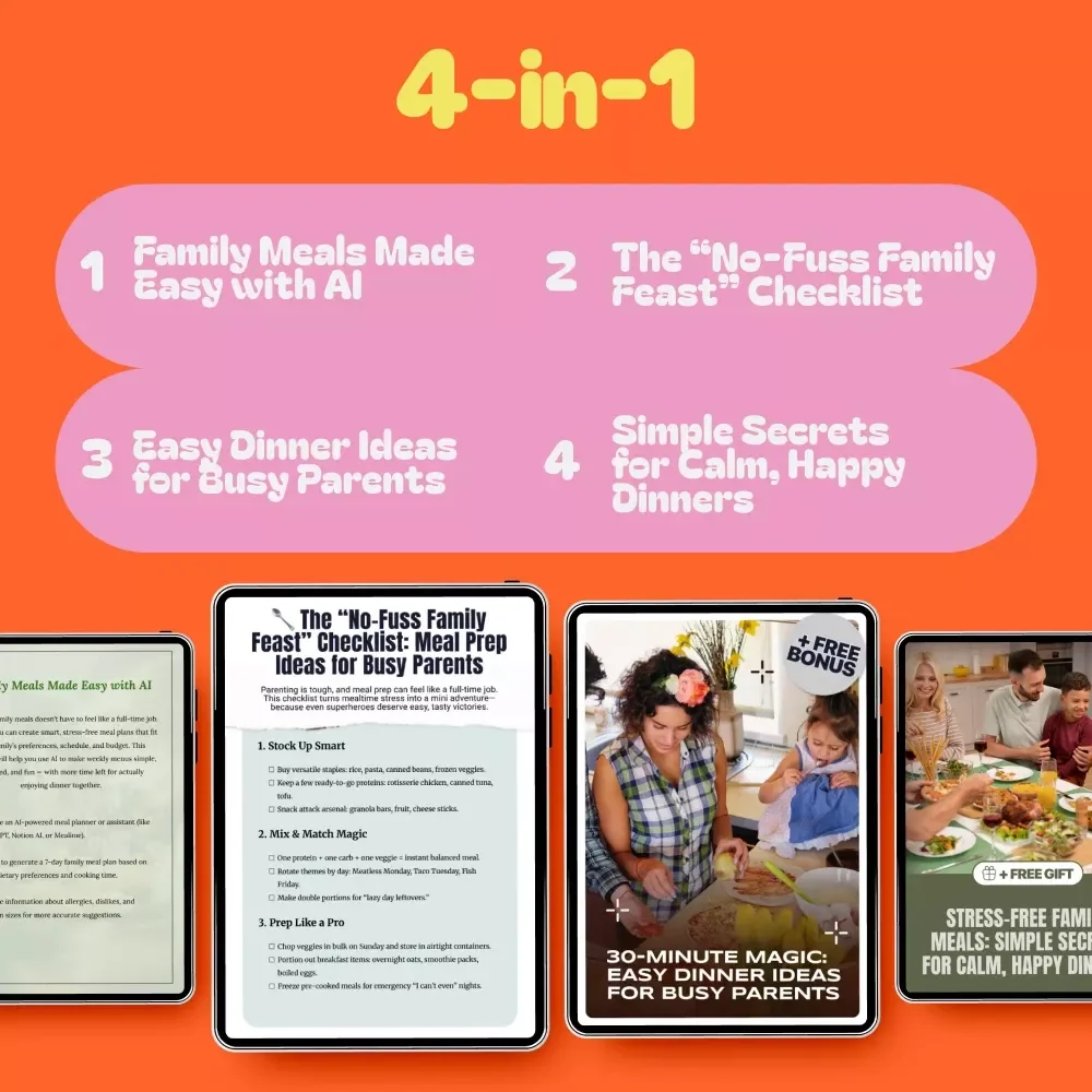 Smart Bundle for Family Meal Planning - 4-in-1 Bundle with Guides, eBooks, and Checklists