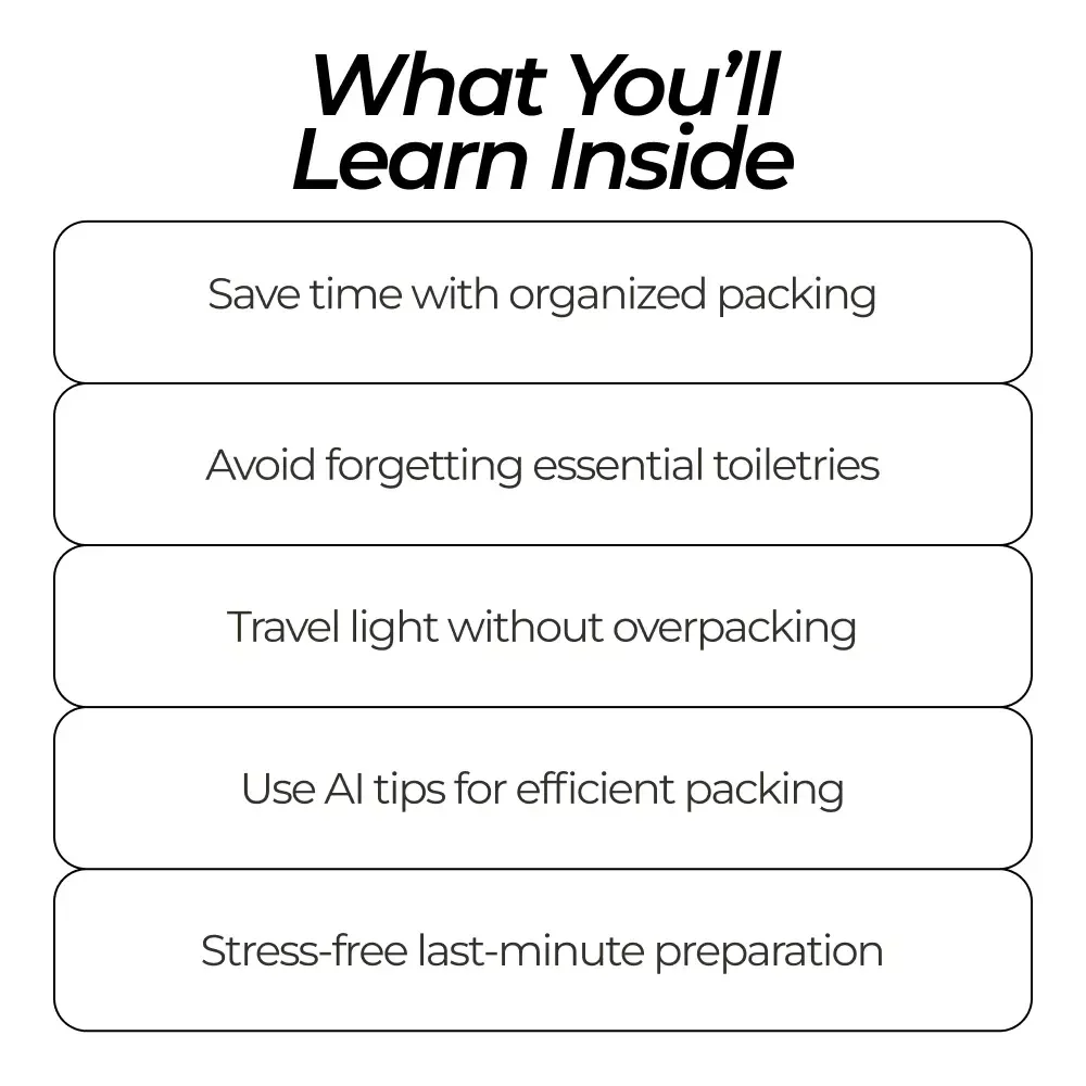 From Shelf to Suitcase Packing System – Essential Toiletries Packing Guide Bundle