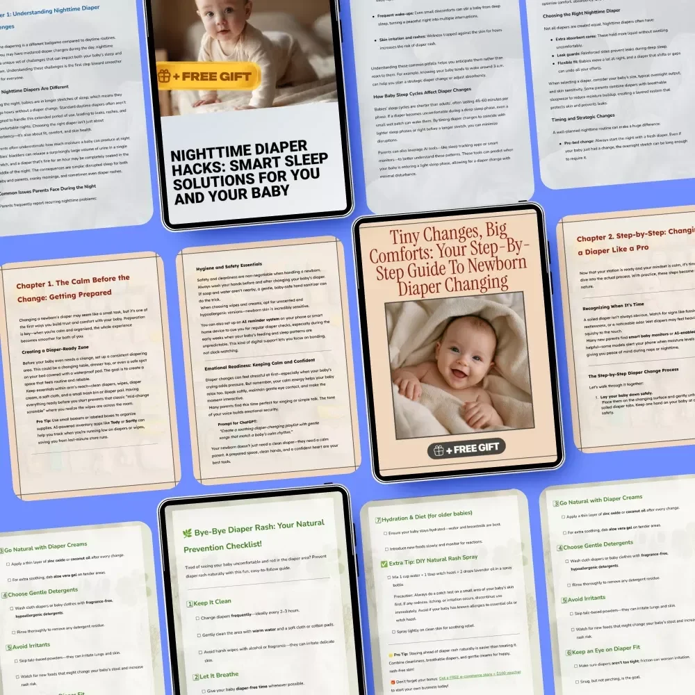 Clean & Calm System for Diaper Changes: 3-in-1 Bundle - Diapering Guide, Hacks, & Checklist