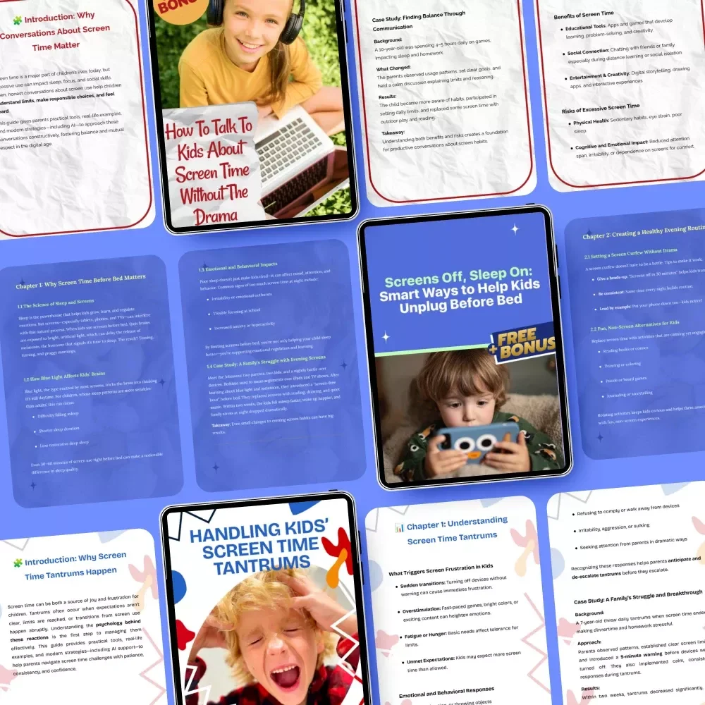 Screen-Smart Family Communication Bundle: 3-in-1 Guide for Kids' Screen Time Management