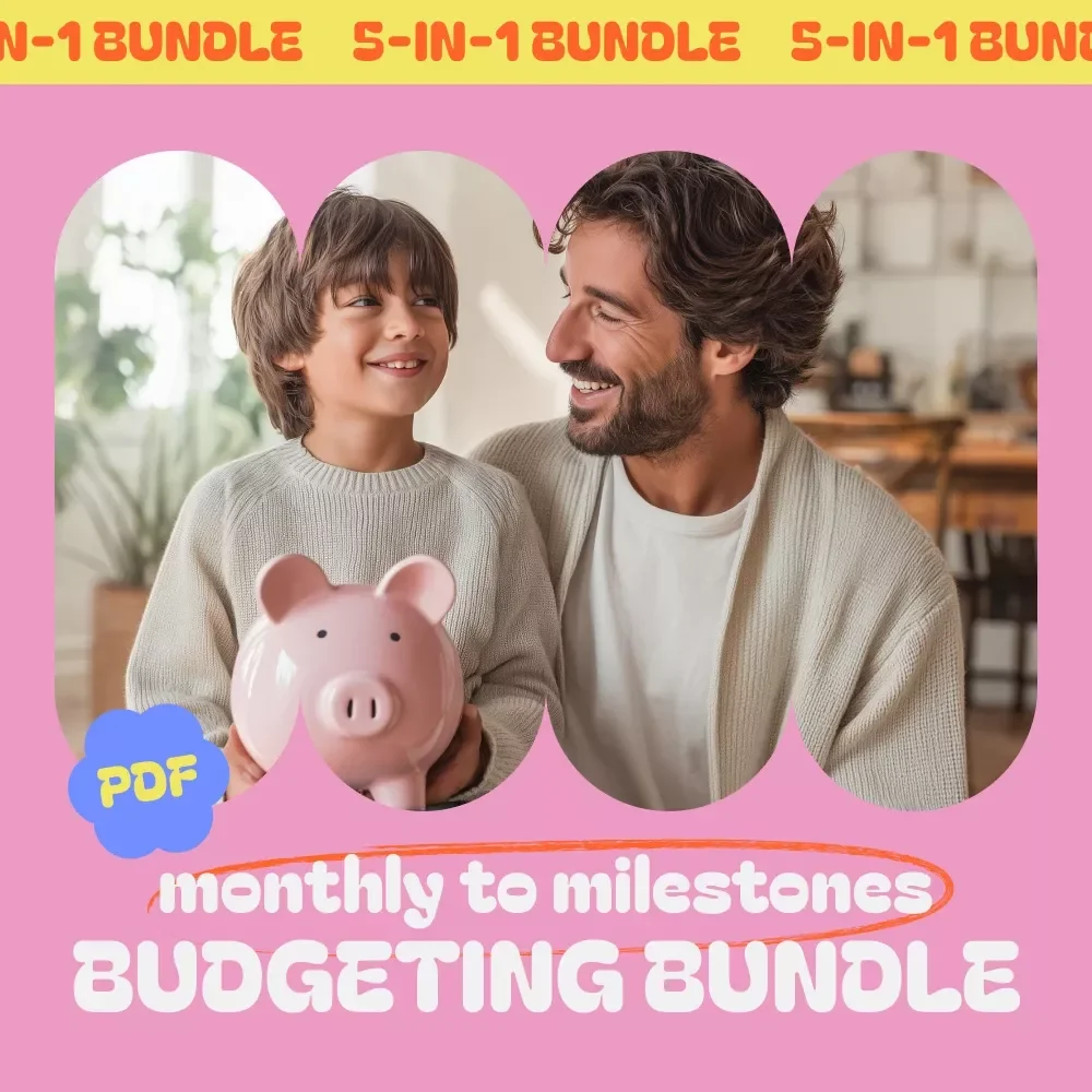 Monthly to Milestones Budgeting Bundle | 5-in-1 Digital Guides, eBooks, and Checklists