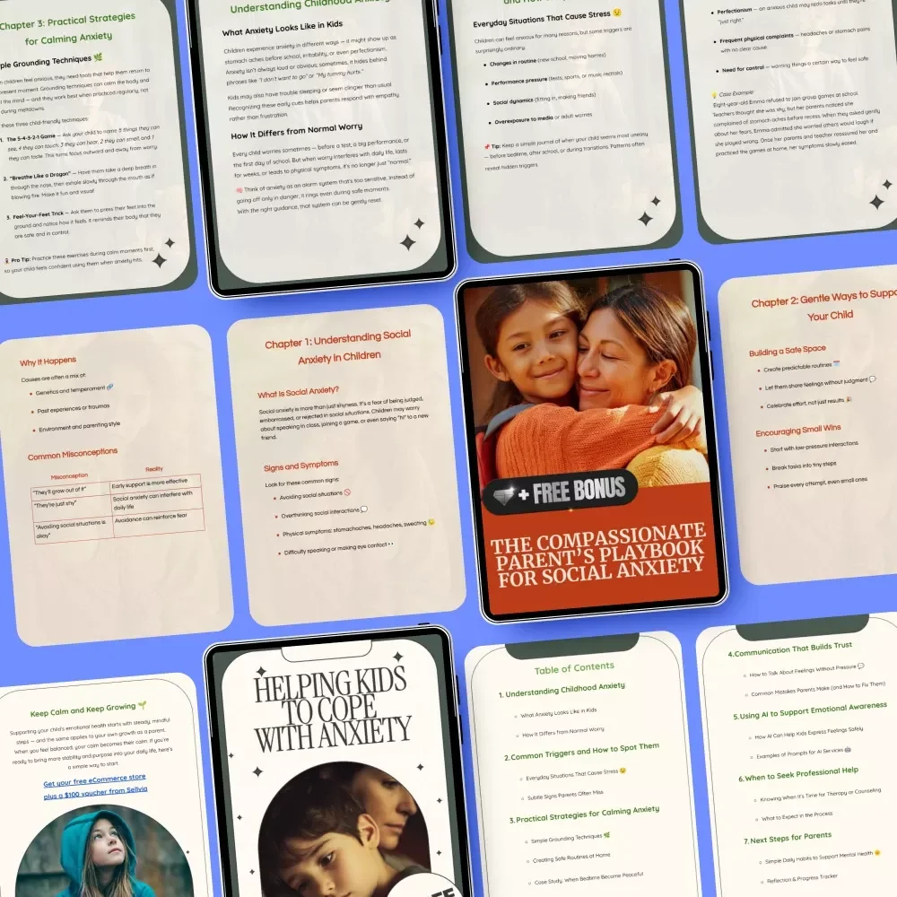Calm Parent System for Childhood Anxiety - 3 in 1 Bundle of Guides, eBooks & Checklists