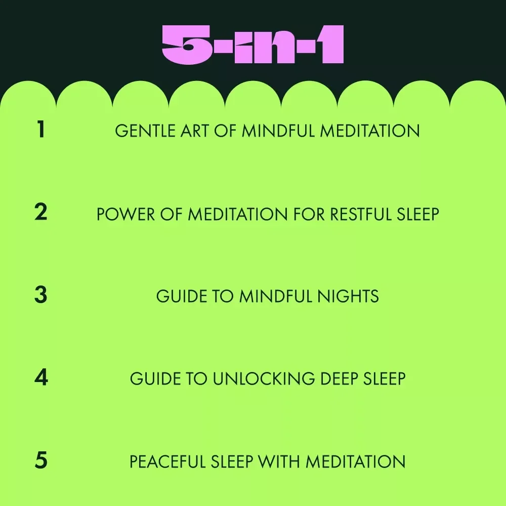 Peaceful Sleep Meditation Toolkit for Deep Rest - 5-in-1 Bundle of Guides & eBooks